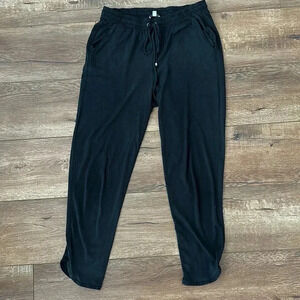 Splendid black drawstring cropped joggers small
